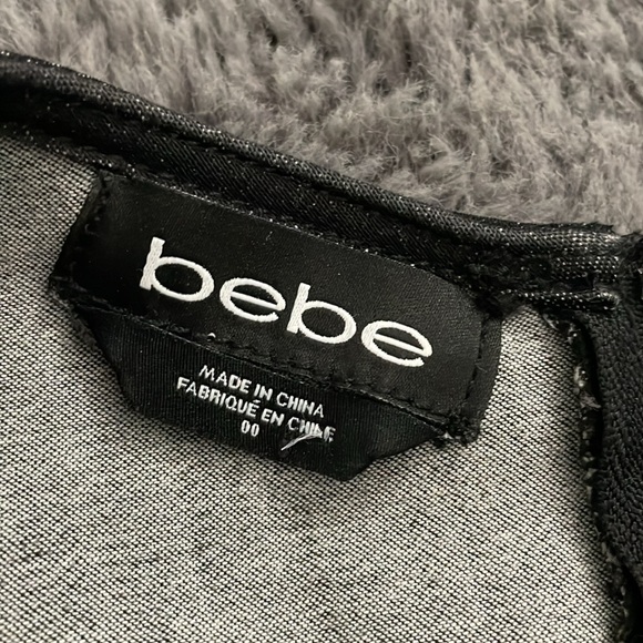 Bebe Black Stretch Denim Doublebreasted Button Minidress - Picture 6 of 12